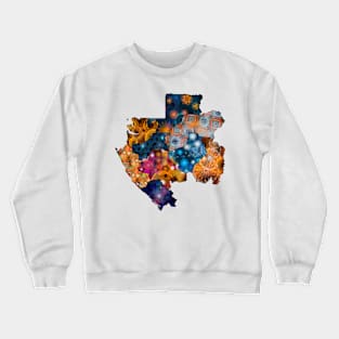 Spirograph Patterned Gabon Provinces Map Crewneck Sweatshirt